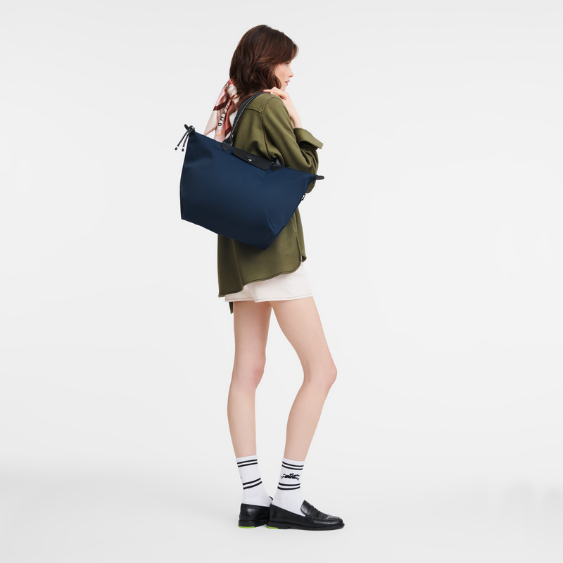 Longchamp Le Pliage Energy Bolso shopper L Lona reciclada - Azul Marino Descuento por venta flash