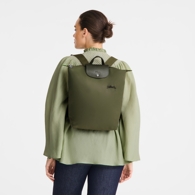 Longchamp Le Pliage Green Mochila M Tela - Bosque Rebajas de fin de temporada