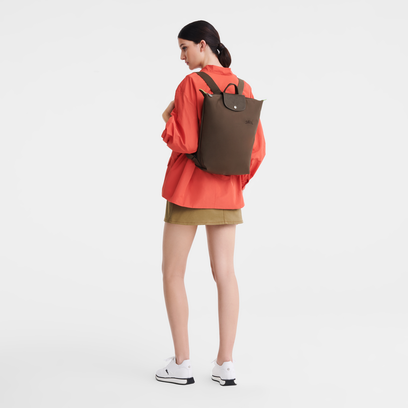 Longchamp Le Pliage Green Mochila M Tela - Tierra Precio ultrabajo