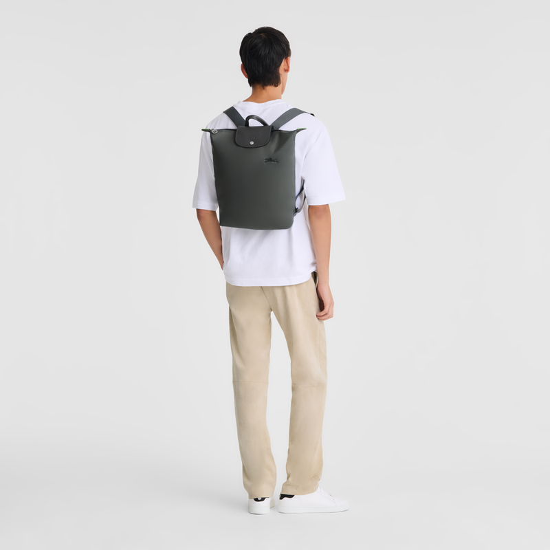 Longchamp Le Pliage Green Mochila M Tela - Grafito Devoluciones gratuitas