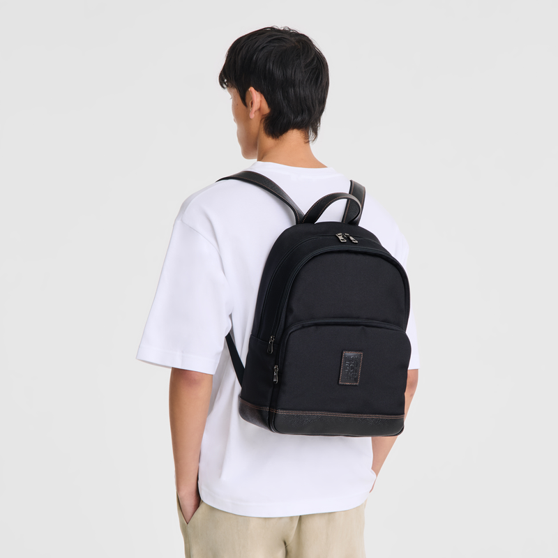 Longchamp Boxford Mochila Lona reciclada - Negro Outlet