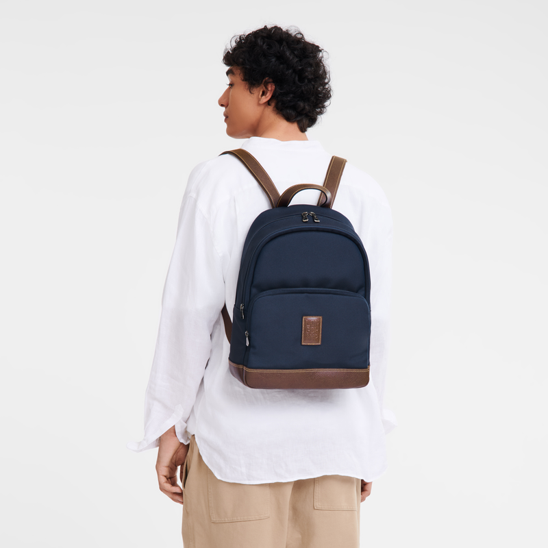 Longchamp Boxford Mochila Lona reciclada - Azul Rebajas