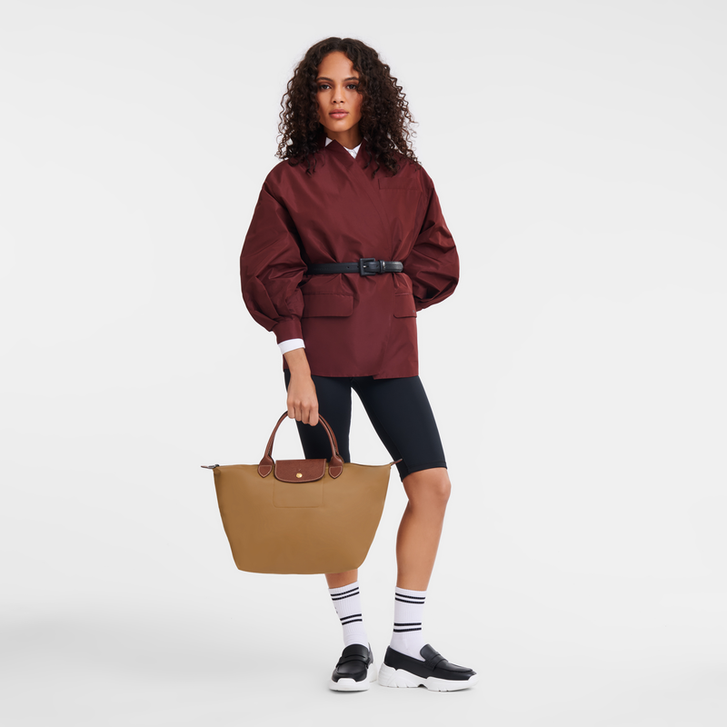 Longchamp Le Pliage Original Bolso con asa superior M Lona reciclada - Ante Tienda