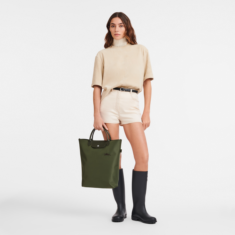 Longchamp Le Pliage Green Bolso shopper M Tela - Bosque Envío gratis