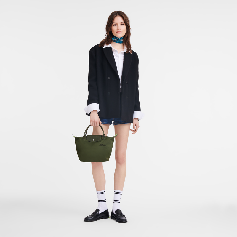 Longchamp Le Pliage Green Bolso con asa superior S Lona reciclada - Bosque ÚLTIMAS EDICIONES