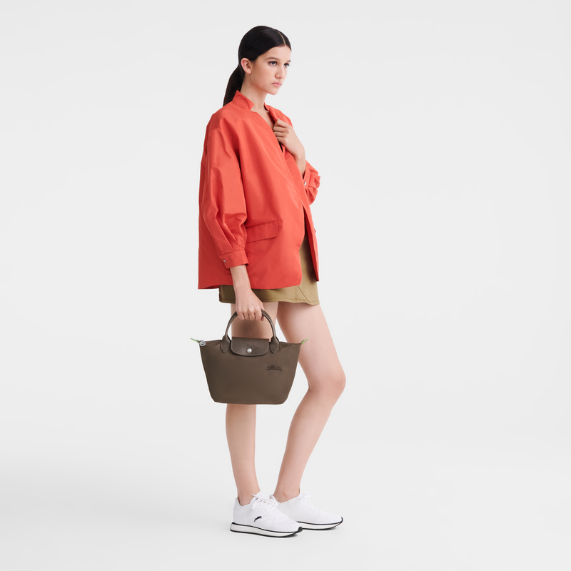 Longchamp Le Pliage Green Bolso con asa superior S Lona reciclada - Tierra Últimos 2 días