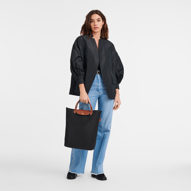 Longchamp Le Pliage Original Bolso shopper M Tela - Negro Grandes descuentos