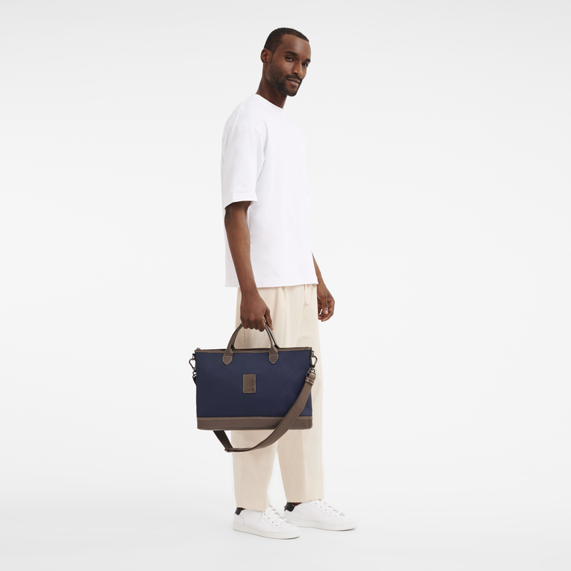 Longchamp Boxford Maletín S Lona reciclada - Azul Libre de impuestos