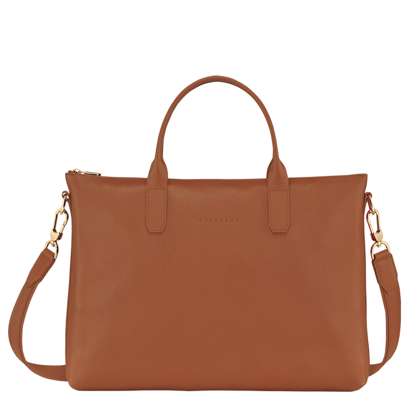 Longchamp Le Foulonné Maletín S Cuero - Caramelo