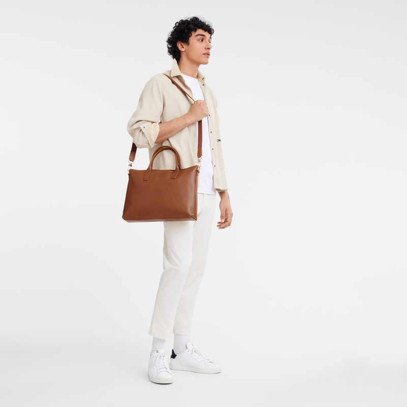 Longchamp Le Foulonné Maletín S Cuero - Caramelo Oferta exclusiva