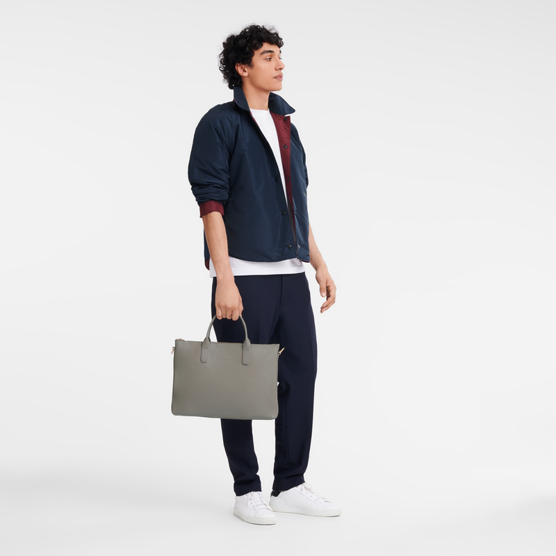 Longchamp Le Foulonné Maletín S Cuero - Tórtola Última moda