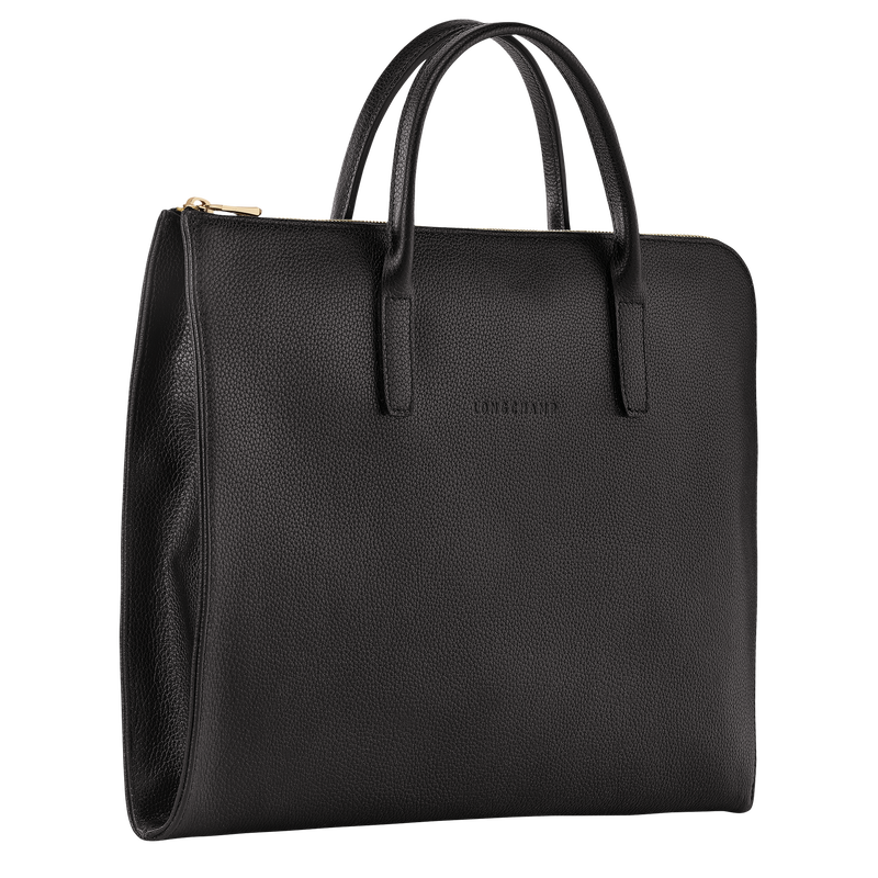 Longchamp Le Foulonné Maletín S Cuero - Negro Descuento por venta flash