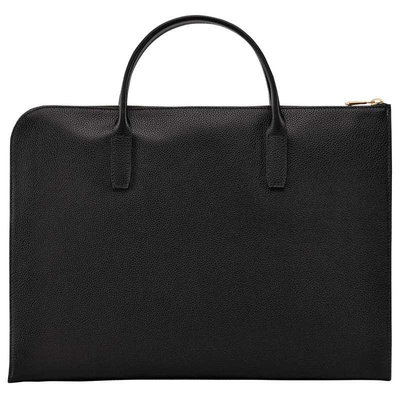 Longchamp Le Foulonné Maletín S Cuero - Negro Descuento por venta flash