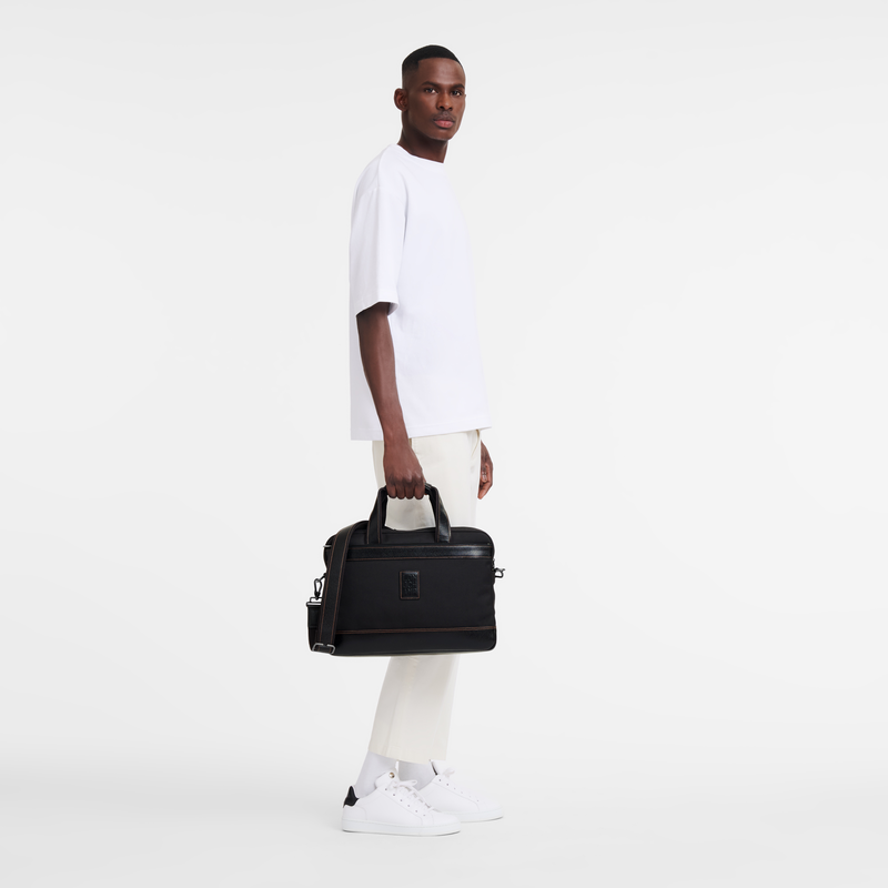 Longchamp Boxford Maletín S Lona reciclada - Negro Ofertas de temporada