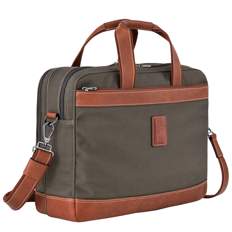 Longchamp Boxford Maletín L Lona reciclada - Marrón Precio ultrabajo