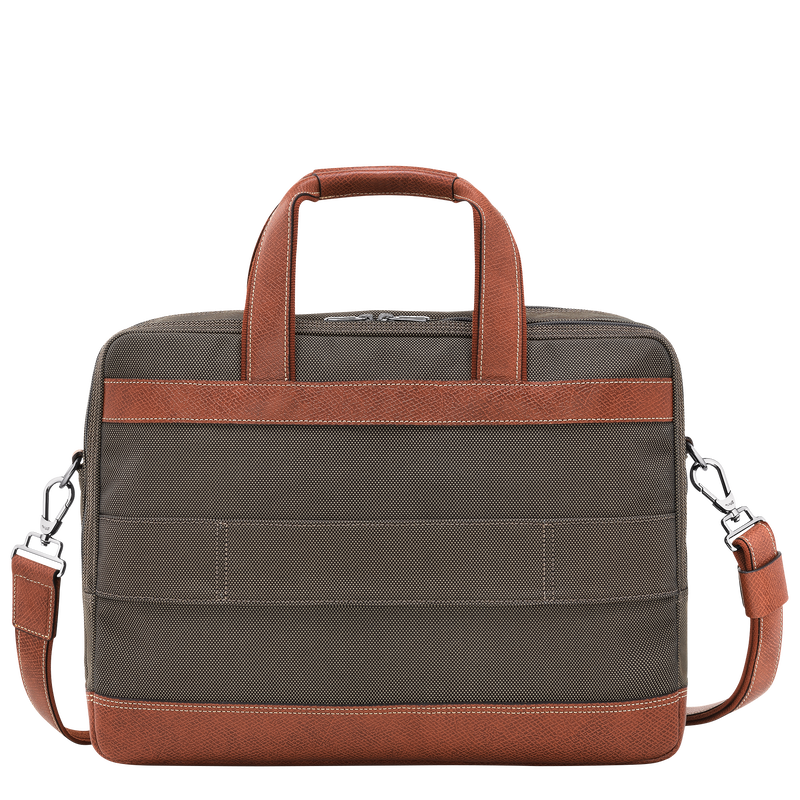 Longchamp Boxford Maletín L Lona reciclada - Marrón Precio ultrabajo