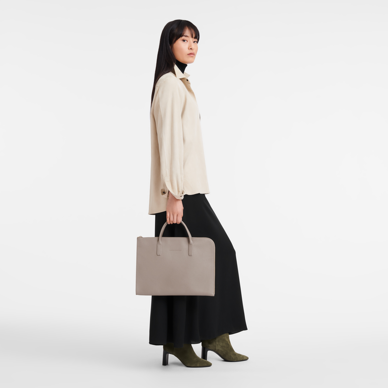 Longchamp Le Foulonné Maletín S Cuero - Tórtola Outlet