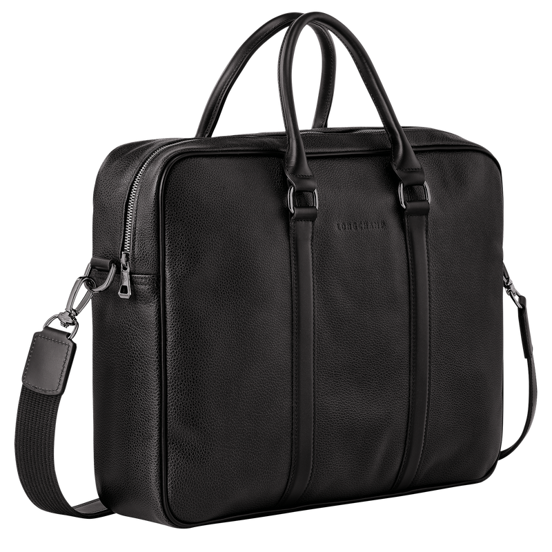 Longchamp Le Foulonné Maletín M Cuero - Negro En oferta