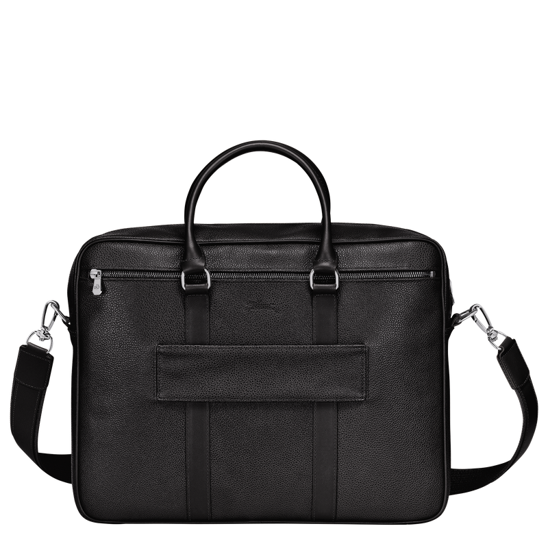 Longchamp Le Foulonné Maletín M Cuero - Negro En oferta