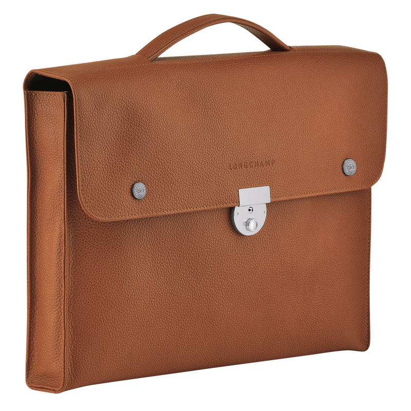 Longchamp Le Foulonné Maletín S Cuero - Caramelo Rebajas de fábrica