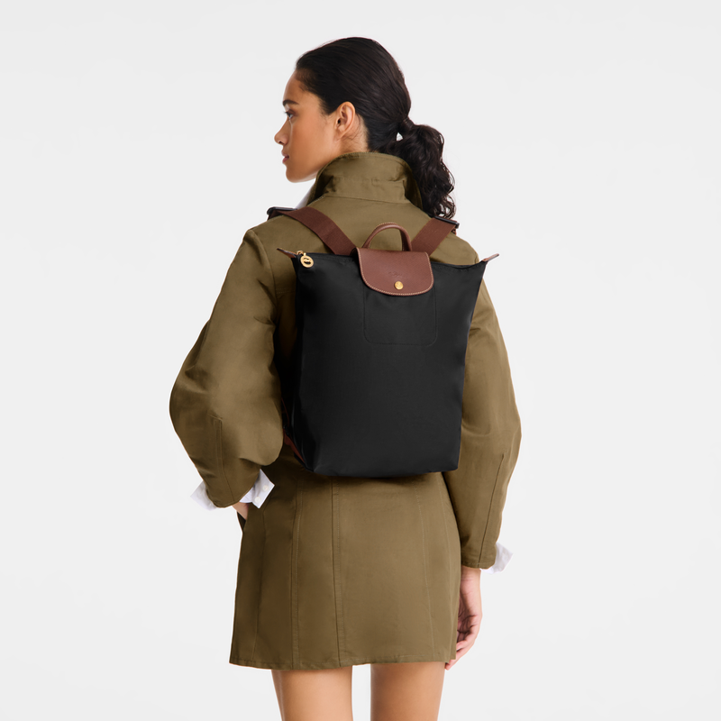 Longchamp Le Pliage Original Mochila M Tela - Negro Los más vendidos