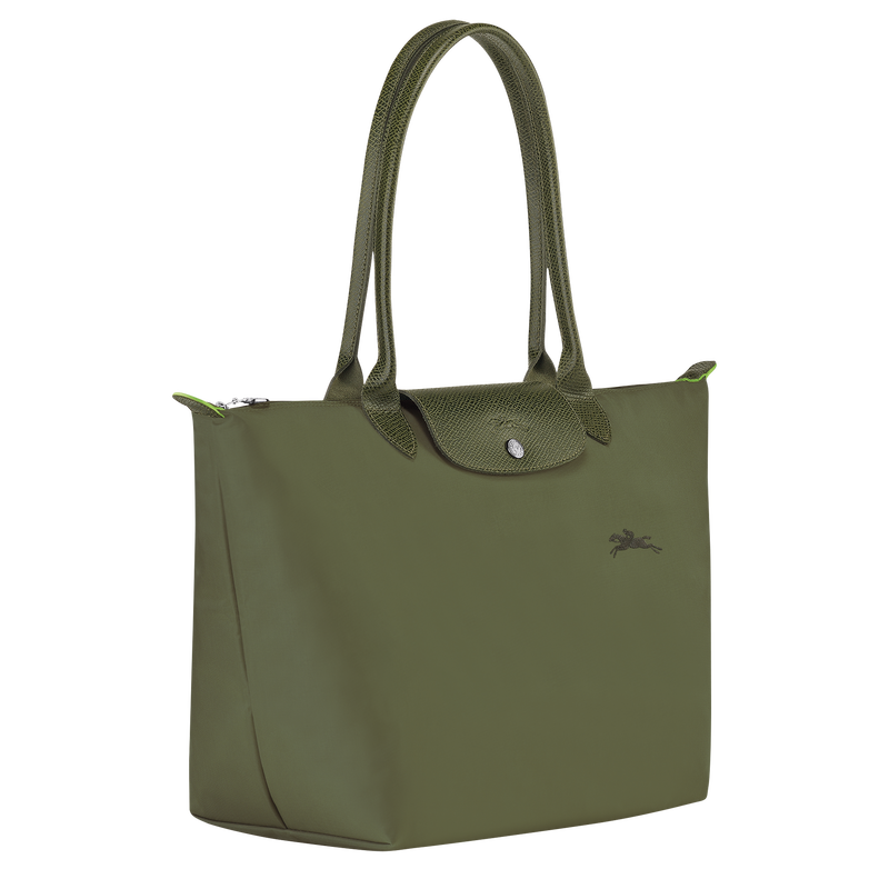 Longchamp Le Pliage Green Bolso de hombro L Lona reciclada - Bosque Oferta especial de fábrica