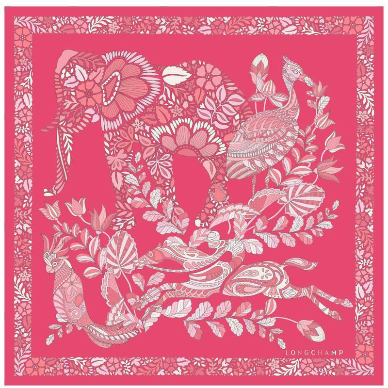 Longchamp Forêt Longchamp Pañuelo de seda 50 Seda - Rosa