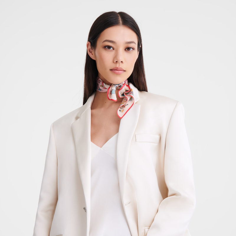 Longchamp Torre Ecuestre Pañuelo de seda 50 Seda - Malvavisco Rebajas online