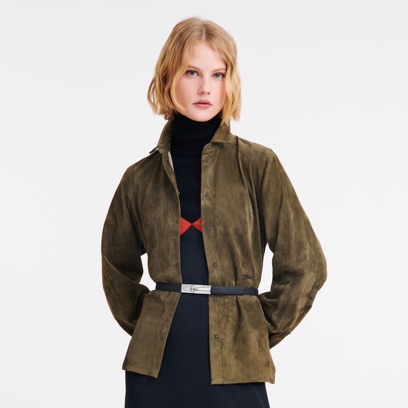 Longchamp Le Roseau Cinturón de mujer Cuero - Negro Los más vendidos