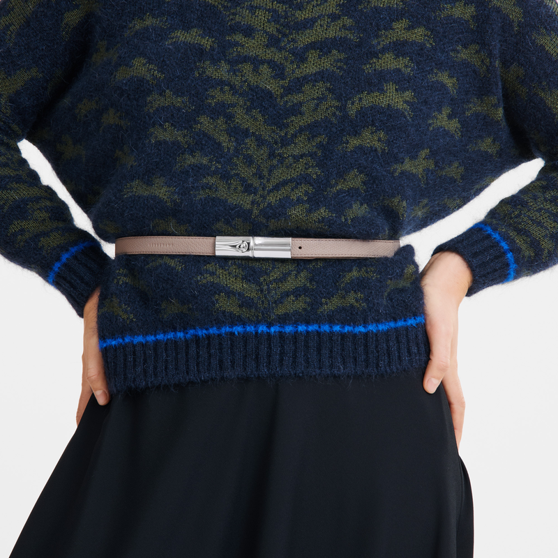 Longchamp Le Roseau Cinturón de mujer Cuero - Arcilla Descuento