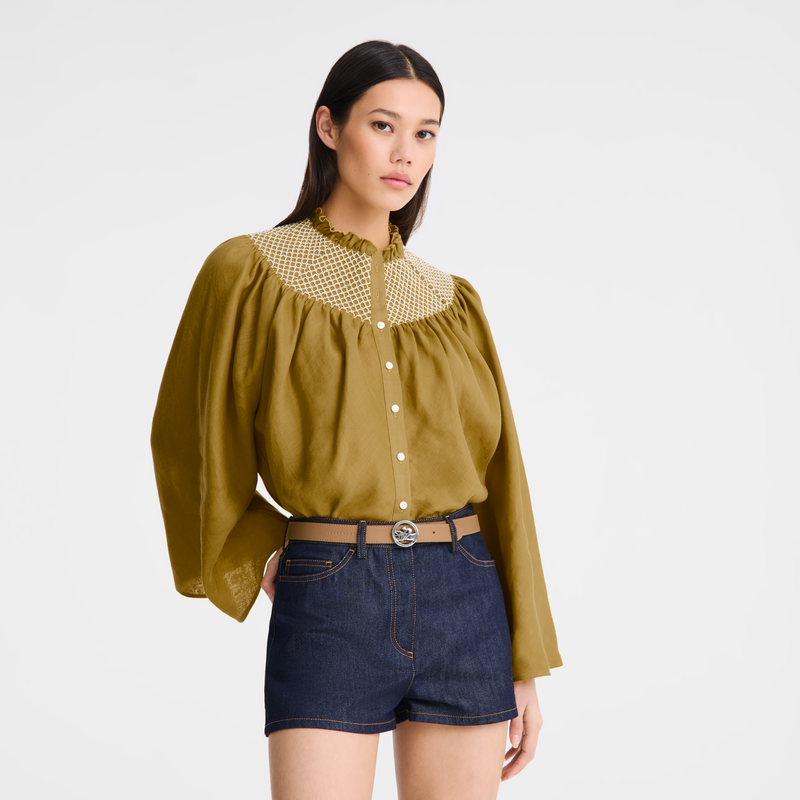 Longchamp La Médaille Longchamp Cinturón de mujer Cuero - Semilla Precio de fábrica