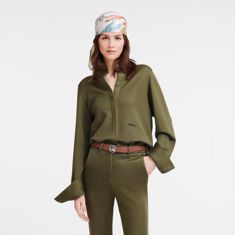 Longchamp La Médaille Longchamp Cinturón de mujer Cuero - Coñac Promoción por tiempo limitado