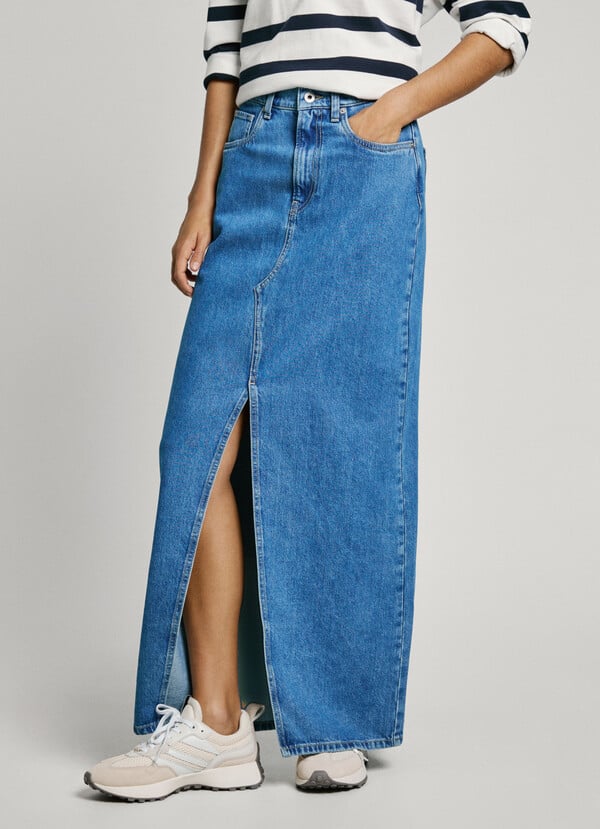 Pepe Jeans falda larga denim fit regular Superdescuento