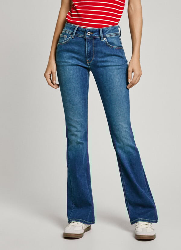 Pepe Jeans jeans fit flare y tiro bajo - pimlico Descuentos del mes