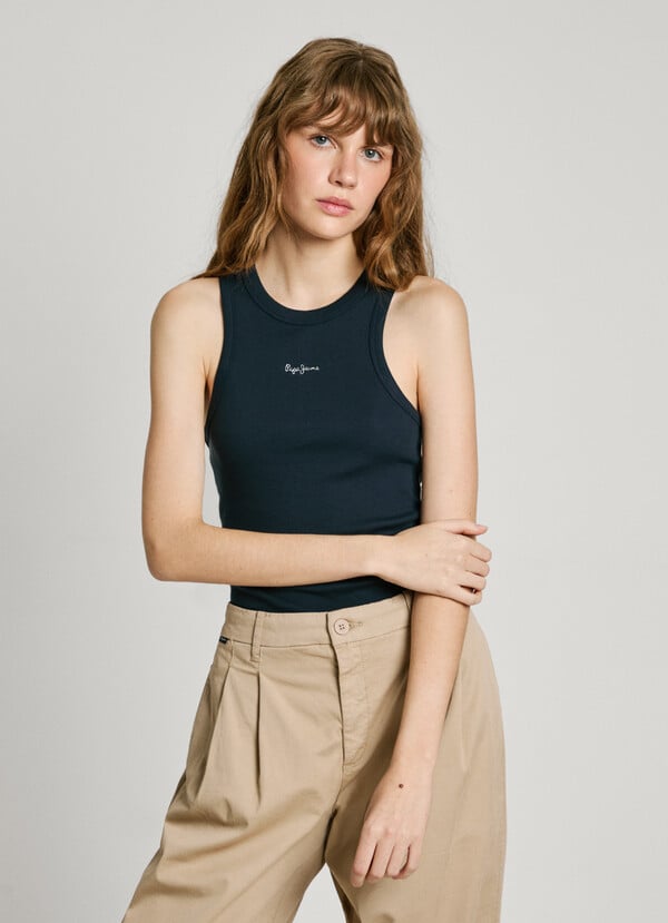 Pepe Jeans top canalé sin mangas Devoluciones gratuitas