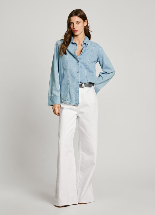 Pepe Jeans camisa denim fit slim Venta caliente