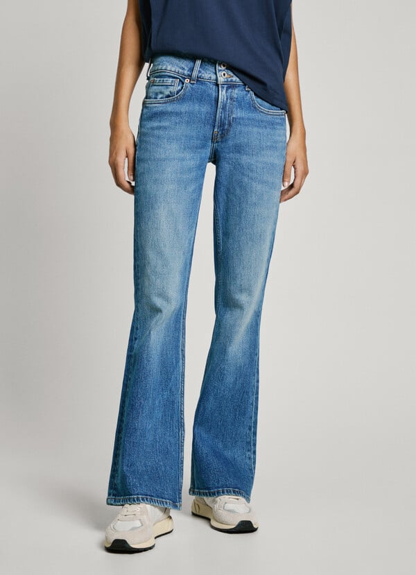 Pepe Jeans jeans fit flare y tiro medio - venus En oferta