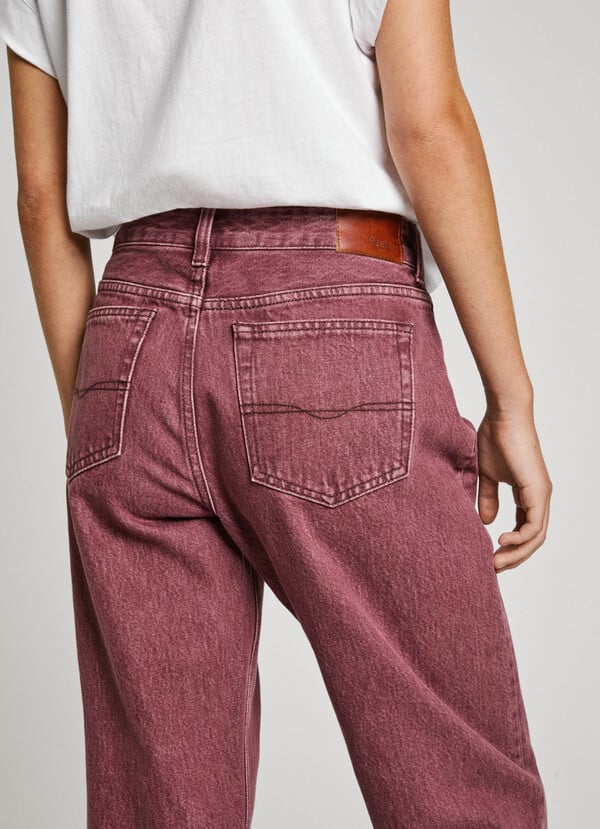 Pepe Jeans jeans fit loose y tiro alto - berry Descuento