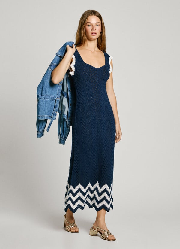 Pepe Jeans vestido largo calado con tirantes Mejor oferta