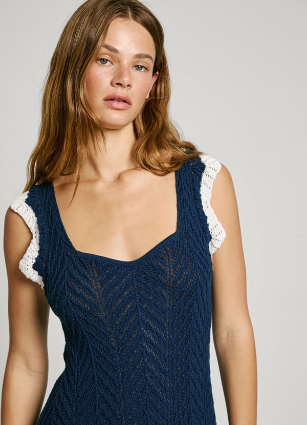 Pepe Jeans vestido largo calado con tirantes Mejor oferta