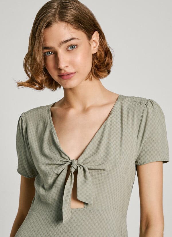 Pepe Jeans vestido corto con escote anudado Rebajas online