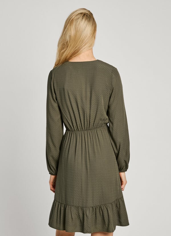 Pepe Jeans vestido corto cuello pico COMPRAR AHORA