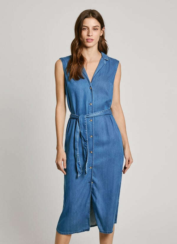 Pepe Jeans vestido midi fit regular Promoción por tiempo limitado