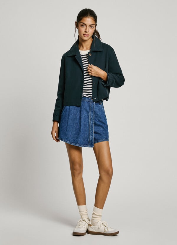 Pepe Jeans cazadora lona con cuello camisero En oferta