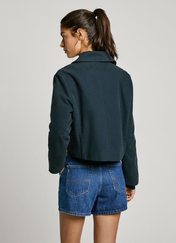 Pepe Jeans cazadora lona con cuello camisero En oferta