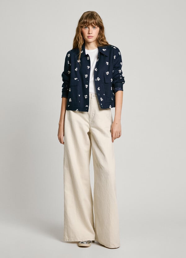 Pepe Jeans cazadora con flores bordadas Ofertas de temporada