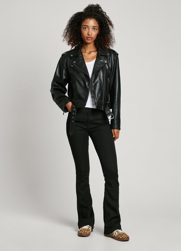 Pepe Jeans cazadora biker piel Outlet