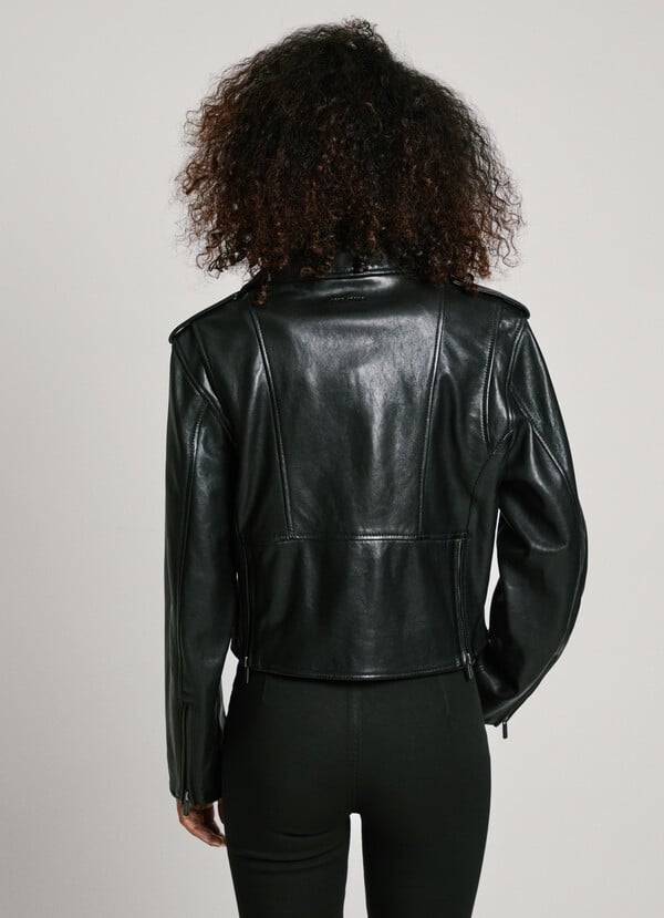 Pepe Jeans cazadora biker piel Outlet