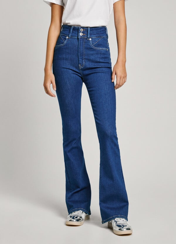 Pepe Jeans jeans fit flare y tiro alto Outlet