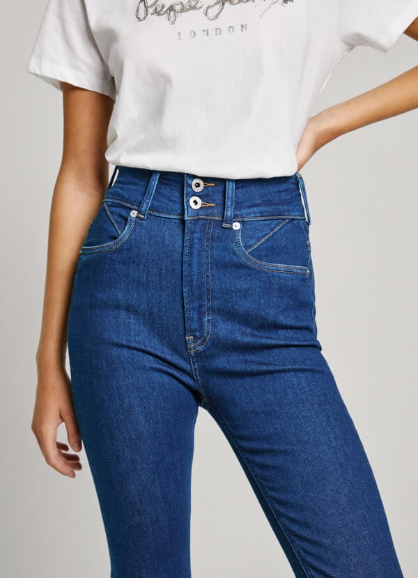 Pepe Jeans jeans fit flare y tiro alto Outlet